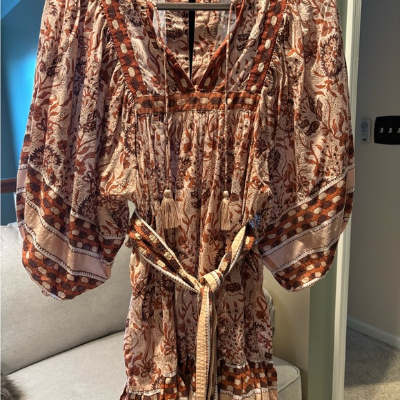 Cleobella Red and Cream Long Sleeve Dress size XS - Picture 3 of 4